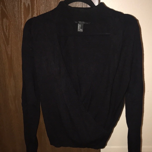 Forever 21 Sweaters - Black v cut out mock-neck sweater